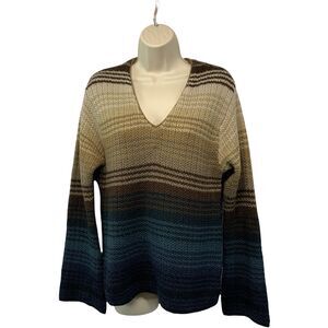 For You! Womens Sweater Size Small Cable Knit V Neck Wool Blend Pullover